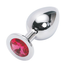 Анальная пробка Anal Jewelry Plug Silver Fuchsia M