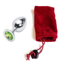 Анальная пробка Anal Jewelry Plug Silver Light Green M