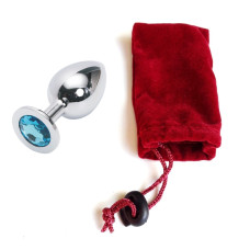 Анальная пробка Anal Jewelry Plug Silver Light Blue M