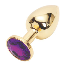 Анальная пробка Anal Jewelry Plug Gold Violet S