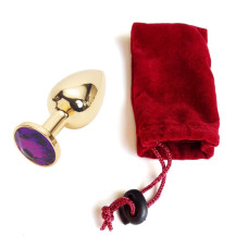 Анальная пробка Anal Jewelry Plug Gold Violet S