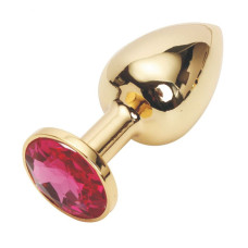 Анальная пробка Anal Jewelry Plug Gold Fuchsia S