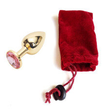 Анальная пробка Anal Jewelry Plug Gold Pink S