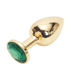 Анальная пробка Anal Jewelry Plug Gold Green S