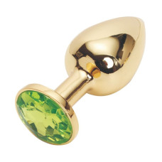 Анальная пробка Anal Jewelry Plug Gold Light Green S