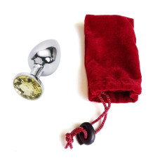 Анальная пробка Anal Jewelry Plug Silver Yellow S