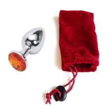 Анальная пробка Anal Jewelry Plug Silver Orange S