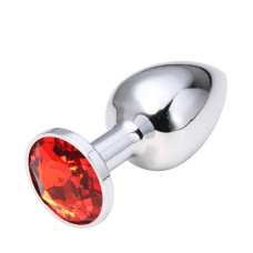 Анальная пробка Anal Jewelry Plug Silver Ruby S