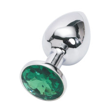Анальная пробка Anal Jewelry Plug Silver Green S