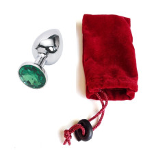 Анальная пробка Anal Jewelry Plug Silver Green S