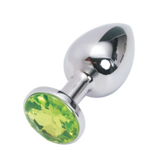 Анальная пробка Anal Jewelry Plug Silver Light Green S