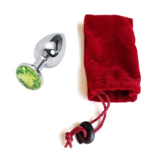 Анальная пробка Anal Jewelry Plug Silver Light Green S