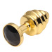 Анальная пробка рельефная Gold Relief Black S