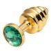 Анальная пробка рельефная Gold Relief Green S
