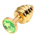 Анальная пробка рельефная Gold Relief Light Green S