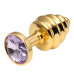 Анальная пробка рельефная Gold Relief Purple S
