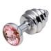 Анальная пробка рельефная Silver Relief Pink S