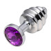 Анальная пробка рельефная Silver Relief Violet S