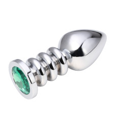 Анальная пробка Silver Relief Green L