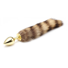 Анальная пробка с хвостиком Anal Plug Tail Gold M