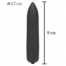 Черная вибропуля X-Basic Bullet Long Lovetoy с 10 режимами вибрации