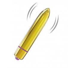 Золотистая вибропуля X-Basic Bullet Long Lovetoy с 10 режимами вибрации