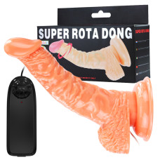 Фаллос с изгибом и ротацией на присоске Super Rota Dong 19 см