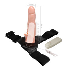 Фаллопротез с клиторальным отростком и вибрацией Ultra Passionate Harness