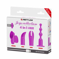 Набор насадок с перезаряжаемым вибростимулятором Joy Collection 4 in 1