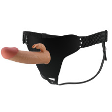 Фаллопротез с клиторальным стимулятором на трусиках Harness Briefs Mavis 19 см