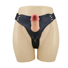 Фаллопротез с клиторальным стимулятором на трусиках Harness Briefs Mavis 19 см