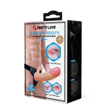 Фаллопротез с клиторальным стимулятором на трусиках Harness Briefs Mavis 19 см