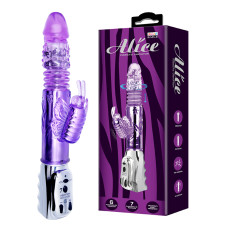 Вибратор с ротацией и клиторальной стимуляцией purple