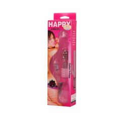 Вибратор Hi-Tech с ротацией и клиторальным стимулятором Happy Angel фиолетовый