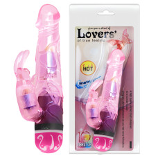 Вибратор Lovers с клиторальным стимулятором розовый
