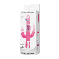 Вибратор Hi-Tech с тройной стимуляцией Pretty Bunny