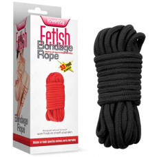 Черная веревка для бондажа Fetish Bondage Rope 10 метров