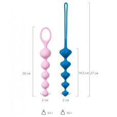 Набор анальных цепочек Satisfyer Love Beads розово-синий