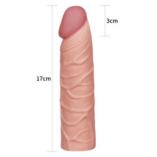 Удлиняющая насадка на пенис телесная X-Tender Penis Sleeve + 3 см