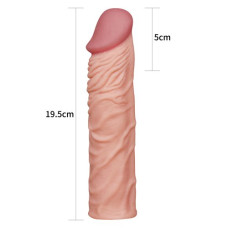 Удлиняющая насадка на пенис телесная X-Tender Penis Sleeve + 5 см