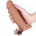 Удлиняющая насадка на пенис с вибрацией мулат X-Tender Penis Sleeve + 5 см