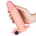 Удлиняющая насадка на пенис с вибрацией X-Tender Penis Sleeve телесная + 5 см