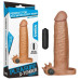 Удлиняющая насадка с вибрацией мулат Super-Realistic Penis + 5 см