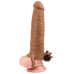 Удлиняющая насадка с вибрацией мулат Super-Realistic Penis + 5 см