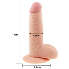 Реалистичный широкий фаллос на присоске The Ultra Soft Dude 18 см