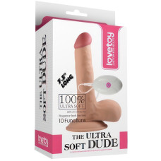 Реалистичный вибратор The Ultra Soft Dude с выносным пультом управления 18 см