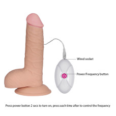 Реалистичный вибратор The Ultra Soft Dude с выносным пультом управления 18,5 см