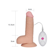 Реалистичный вибратор The Ultra Soft Dude с выносным пультом управления 18,5 см