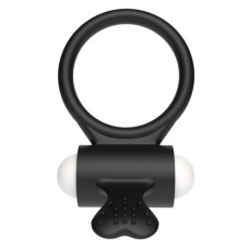 Виброкольцо чёрное Power Heart Clit Cockring