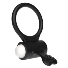 Виброкольцо чёрное Power Heart Clit Cockring